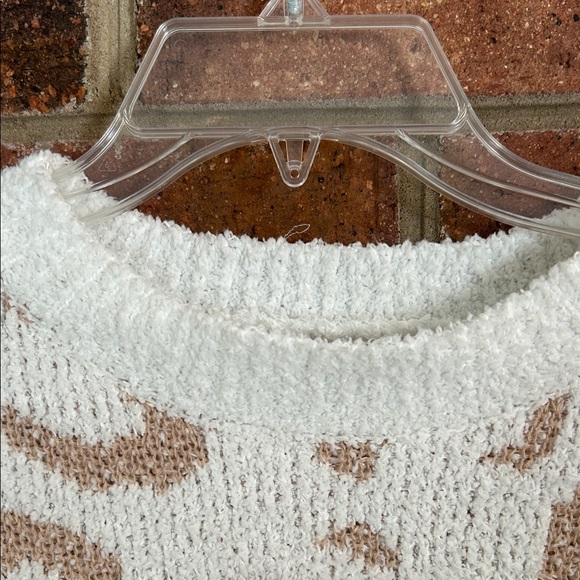 Elegant Cream and Tan Patterned Sweater - Picture 2 of 6